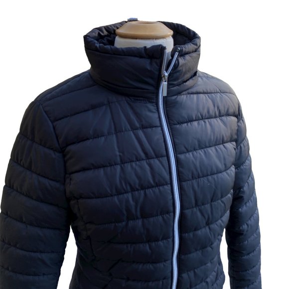 Zara Removable Hood Puffer Jacket Women Sz L Black Neutral Quilted Everyday - Picture 7 of 15